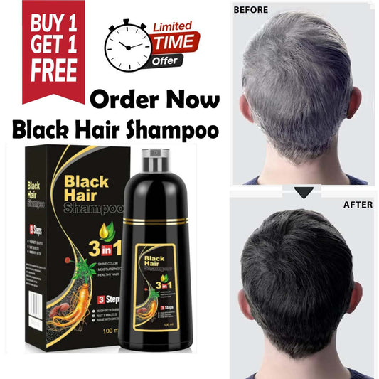 BLACK HAIR DYE SHAMPOO 3-IN-1 (NO SIDE EFFECT) - 🔥BUY 1 GET 1 FREE 🔥(4.9 ⭐⭐⭐⭐⭐ 77,373 REVIEWS)