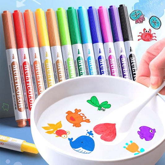 MAGICAL 12 COLOURS WATER PEN SET WITH FREE CERAMIC SPOON